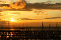 Sonnenuntergang über dem Bootshafen